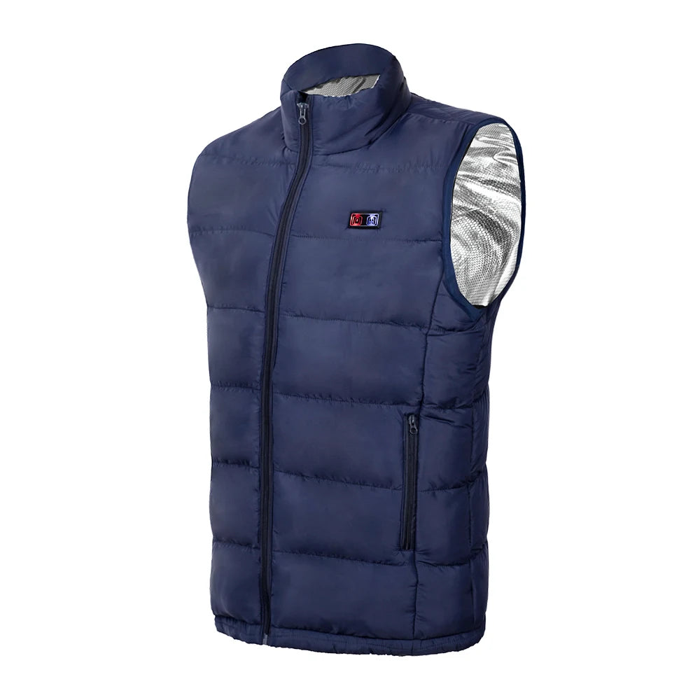 Heated Puffer Vest in Navy, front