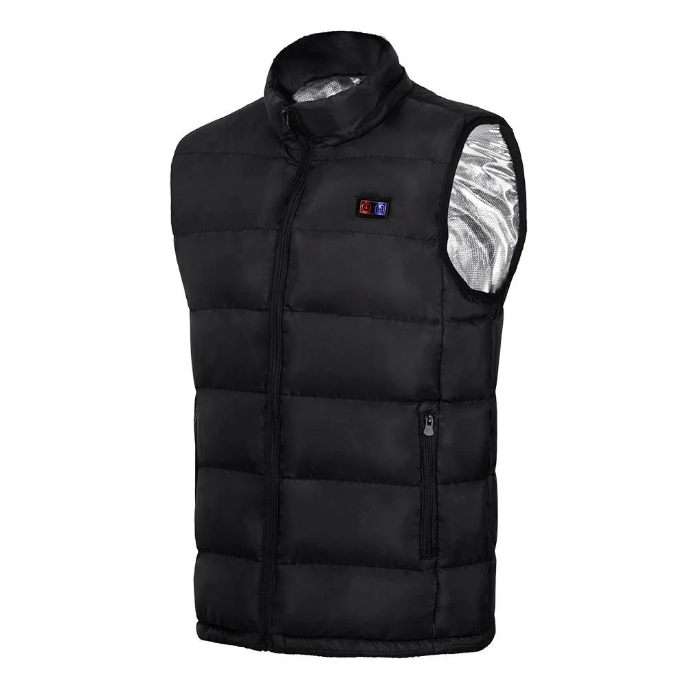 Heated Puffer Vest in Black, front