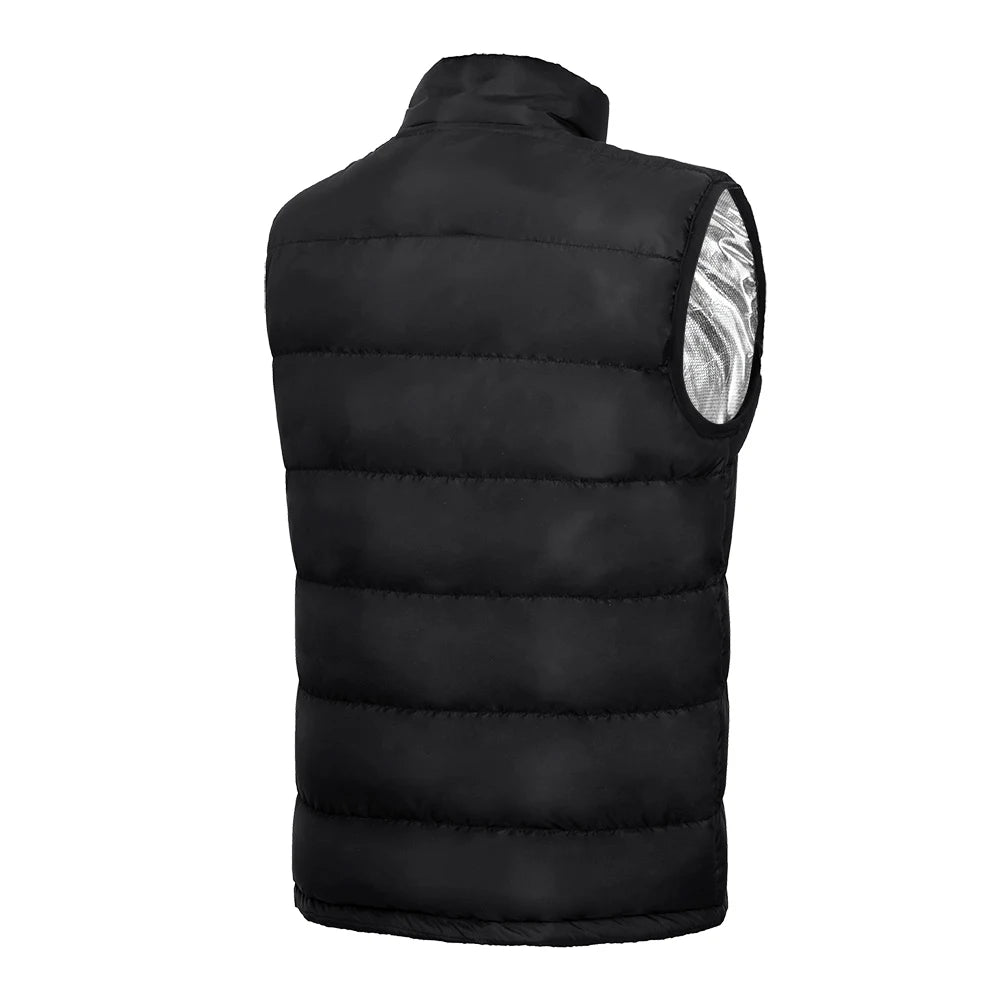 Heated Puffer Vest in Black, back