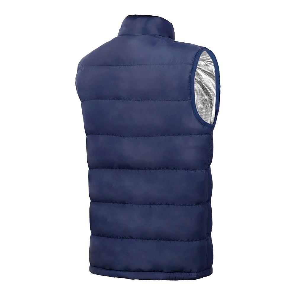 Heated Puffer Vest in Navy, back