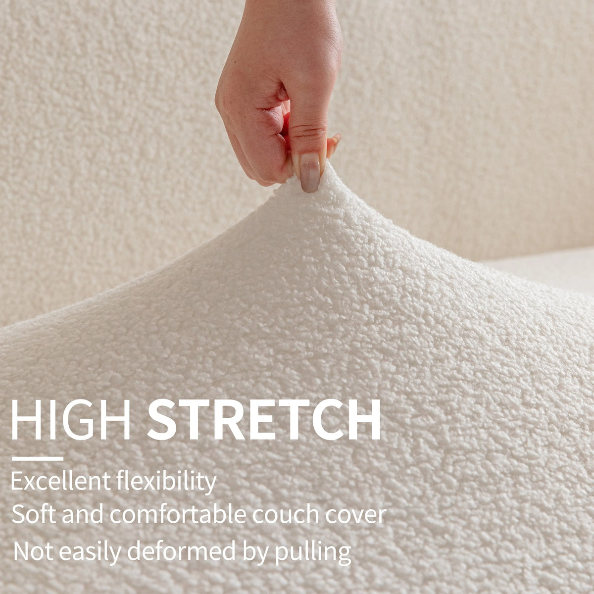 High-stretch teddy fleece fabric