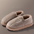 Quilted Plush Slippers in Mocha